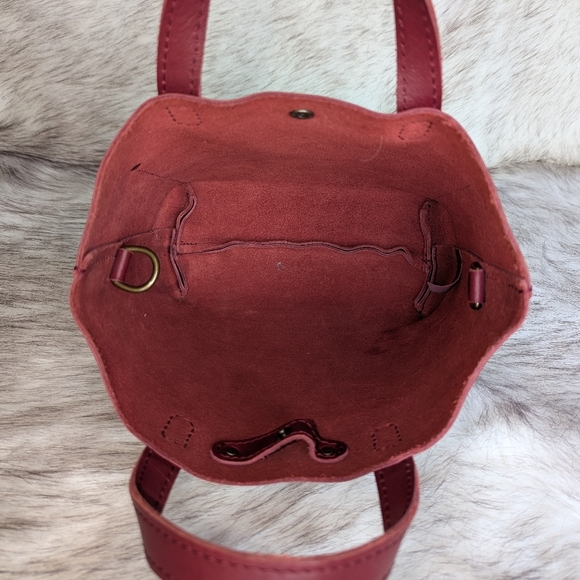 Portland Leather Mini Crossbody Tote in Berry Good - Picture 8 of 14